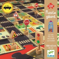 Drevené puzzle Streets Road Signs Djeco 3+