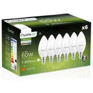 6x E14 LED SVIEČKOVÁ Žiarovka 8W = 60W 806lm 4000K Neutrál LUMILED