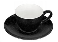 Šálka ​​+ podšálka RUSTIC 240 ml čierny porcelán