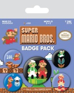 Super Mario Bros Retro - sada špendlíkov 5 kusov