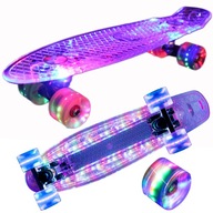 USB SKATEBOARDOVÁ DOSKA S PLNO SVIETIACIMI KOLIESKAMI LED TABUĽA