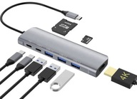 HUB USB-C HDMI 4k USB SD PD Napájanie 100W