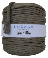 BAVLNENÁ KHAKI Šnúrka PRE MACRAME 100m 5mm