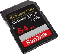 SANDISK EXTREME PRO SDXC 64 GB 200 MB/s V30 UHS-I U3