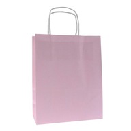 Papierové tašky TAŠKY malé ružové 18x8x22 A5 x25
