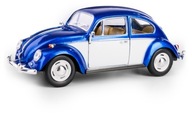 VINTAGE CAR Kinsmart 1967 VOLKSWAGEN Classical Beetle MODRÁ A BIELA