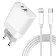 Rýchlonabíjacia kocka pre iPhone USB-C 20W double s Lightning káblom