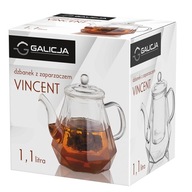 INTENDER SKLENENÝ hrnček ČAJ Džbán BYLINKY VINCENT 1,1 LITER