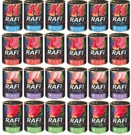 RAFI Mokré krmivo pre psov MIX CHUTÍ 24x400g