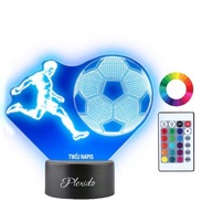 3D LED nočná lampa pre deti Futbal Futbalista Gravírovanie vášho nápisu Gravírovanie