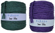 Točená bavlnená šnúra pre Macrame Lavender Green ECO Set