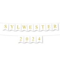 BANNER na SILVESTRA 2024, girlanda, zlatý nápis NEW YEAR