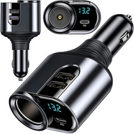 ĽAHŠIA DISTRIBÚTOROVÁ NABÍJAČKA 2x USB + USB-C C PD 127W RÝCHLY VOLTMETER