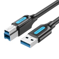 USB 3.0 A to B Vention COOBI Kábel 3m Čierny PVC