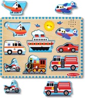 Puzzle so zvukmi a zvukmi Záchranné vozidlá loď Melissa & Doug