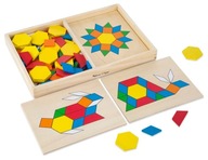 MONTESSORI puzzle pre deti Drevená mozaika Farebné tvary Melissa