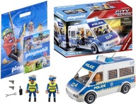 PLAYMOBIL POLICAJNÝ TRANSPORTER SVETELNÝ ZVUK POLICAJNÉ AUTO 70899 + TAŠKA + Mačka