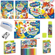 BAMBINO SCHOOL LAYET 4x BLOK 2x pastelky guma orezávatko LEPE PLASTICINE