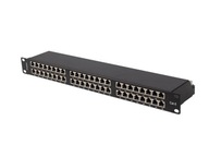 PATCH PANEL 48 PORT 1U CAT.6 FTP BLACK SHIELDED rack 19