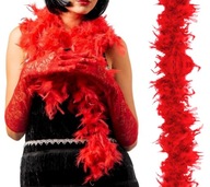 Boa šatka z červeného peria dlhá 180 cm. na karneval s kostýmom hada