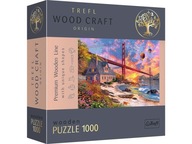 Drevené remeselné puzzle Západ slnka nad Zlatou bránou