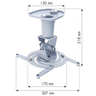 Projektorové rameno 22cm 10kg stropné biele