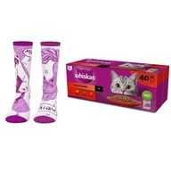 WHISKAS Adult 40x85g klasické jedlá + ponožky