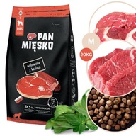 Pan Mięsko Krmivo pre psov HOVÄDZIE a KOZIE pre stredné plemená Crunchy M 20kg