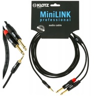 KLOTZ Zástrčka káblového signálneho kábla MINI JACK 3,5 / 2x JACK 6,3 0,9m