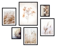 6x RÁM OBRAZOVÉ PLAGÁTY BOHO RÁM PAMPAS GRASS