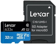 Lexar vysokovýkonná pamäťová karta 32 GB micro SDHC na 100 MB/s SD adaptér