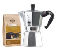 BIALETTI MOKA EXPRESS KÁVA 6 tz + MLETÁ KÁVA ETHIOPIA DJIMMAH 250 g