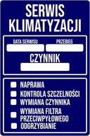 50x nálepky SERVIS KLIMATIZÁCIE namiesto námornícky modrých príveskov 9x6 cm