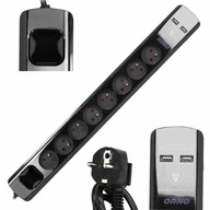 ORNO Strip Desk Predlžovací kábel 8x Zásuvková nabíjačka 2xUSB Switch 3m