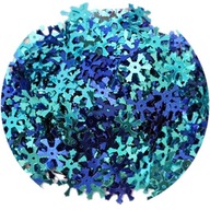 Metalické snehové vločky Confetti BLUE