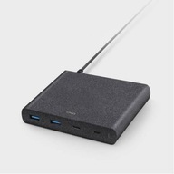 UNIQ Lad. siete. HUB Surge 90W čierny /uhlovo čierny 2xUSB Quick Charge 3.0