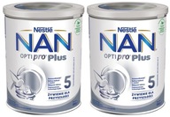 2x NAN 5 Optipro Plus upravené mlieko 800g