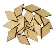 Drevené diamanty Rhombus scrapbook set 7,5 cm 50 ks