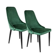 2 x LOUIS zamatová stolička zelená 45x45x90 cm