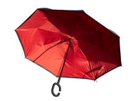 Obrátený, nekvapkajúci dáždnik, čierno-červený