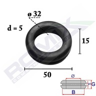 Univerzálna gumená priechodka 50x32x15mm x 5ks