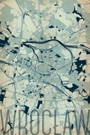 Wrocław Umelecká vintage mapa Plagát 61x91,5 cm