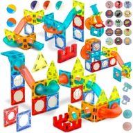 MAGNETICKÉ VZDELÁVACIE STAVEBNÉ BLOKY 3D NÁLEPKY PUZZLE 110 ks