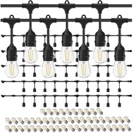 ZÁHRADNÉ SVETLO GARLANDOVÉ LED LAMPY 50M + E27