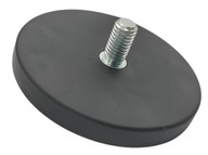 Neodymový magnet so závitom M8, priemer 66-18kg, pogumovaný