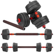 Činky 2x10kg, bitúmenové, nastaviteľné S KONEKTOROM, sada 20kg, BARbell Barbells