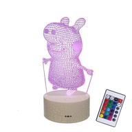 3D LED USB LAMPA PEPPA PIG PIGGY PIG + DIAĽK