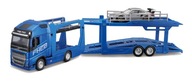 BBURAGO AUTO TIR TRUCK BLUE VOLVO FH16 + PORSCHE 911 1:43