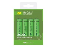 4x batérie GP ReCyko 2500mAh Ni-Mh AA R6 1,2V