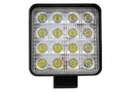 LED Pracovná lampa 10-30V 48W 16LED štvorcová